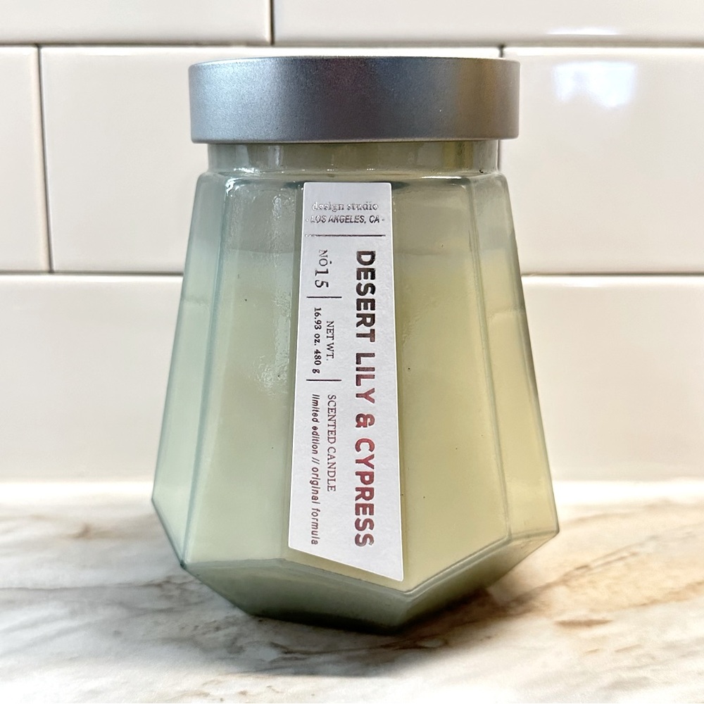 Desert Lily and Cypress Scented Jar Candle Design Studios Los Angeles, CA New